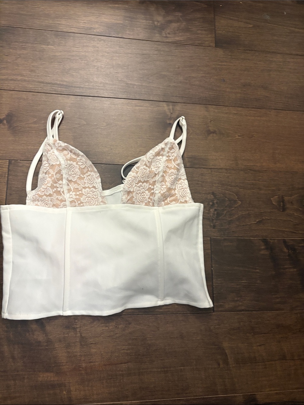 Edikted White Lace Bustier Bralette Crop Top